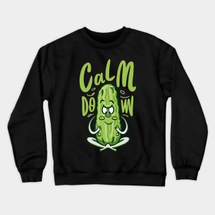 Funny Yoga Cucumber Pickle: Keep Calm and Veg On Crewneck Sweatshirt